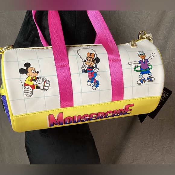 NWT Loungefly Disney Mousercise Mini Duffel Bag! - Picture 2 of 6